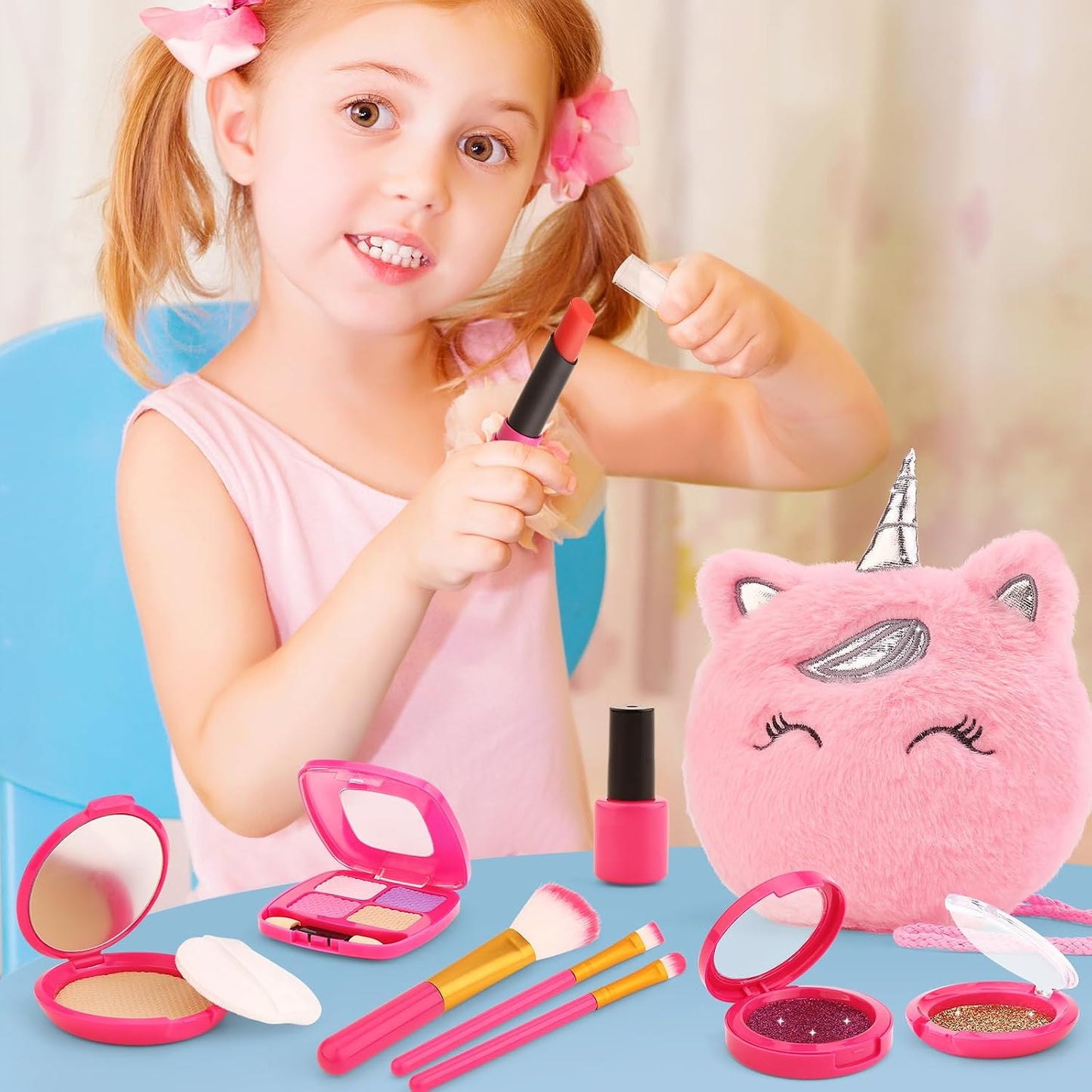 Pretend Makeup Kit for Toddlers Girls Toys Age 3 4 5 6 7 8 Years Old Gifts