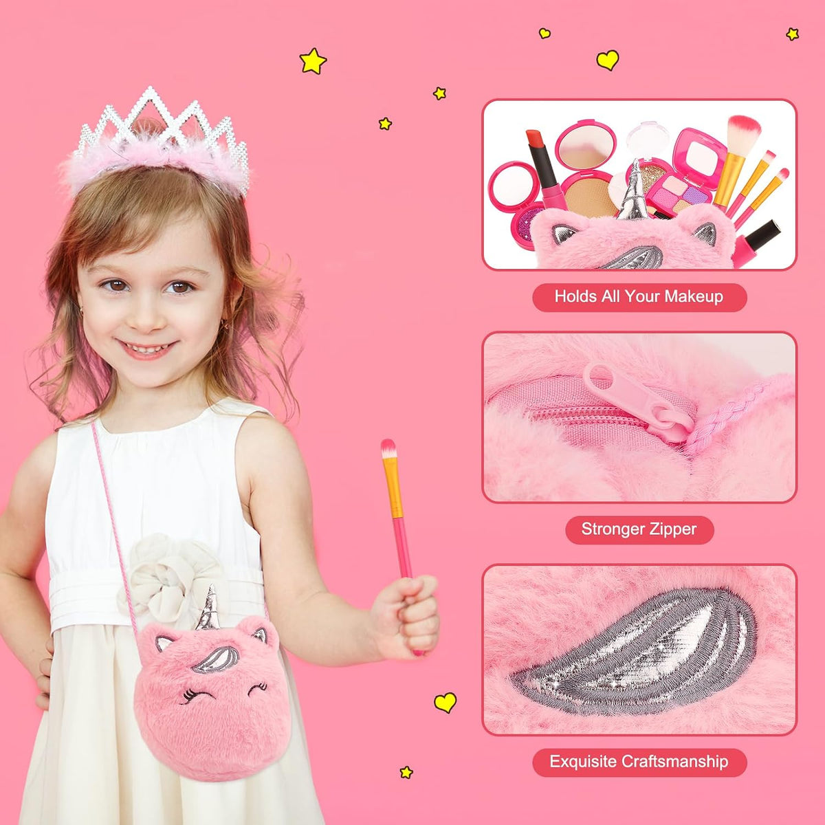 Pretend Makeup Kit for Toddlers Girls Toys Age 3 4 5 6 7 8 Years Old Gifts