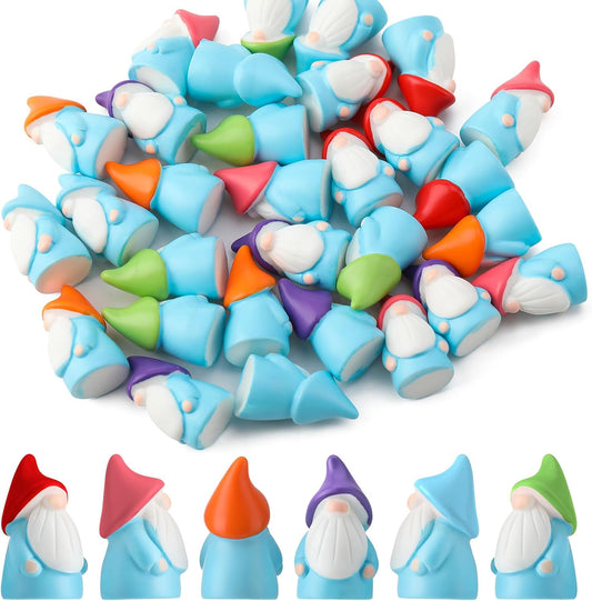 30Pcs Mini Gnomes Ornaments, Mini Resin Gnomes Statues